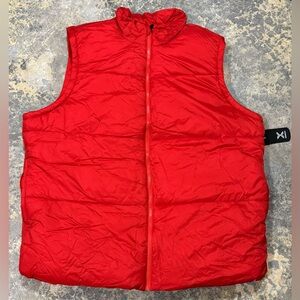 Xersion Mens 2XL Big and Tall Red Puffer Vest With Full  Zipper NWT